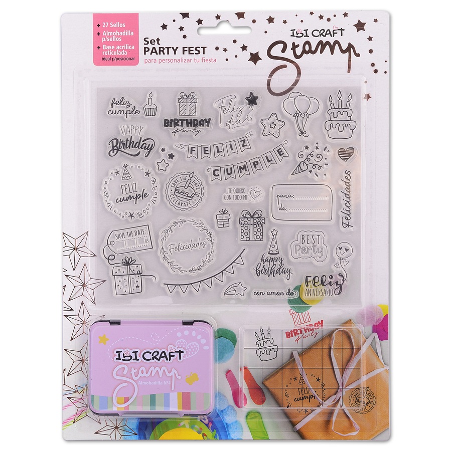SET SELLOS CRISTAL+BASE+ALMOHADILLA SET PARTY IBI CRAFT