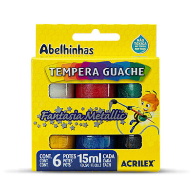 TEMPERA X 6 COLORES METÁLICA / BRILLO