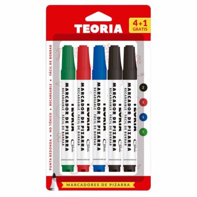 MARCADOR PARA PIZARRA ESTUCHE x5 UNIDADES