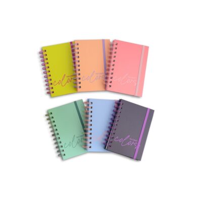 CUADERNO IBI CRAFT COLORS TAPA DURA ESPIRAL 100 HOJAS A6