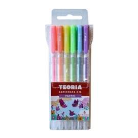 LAPICERA GEL PASTEL X6 COLORES TEORIA