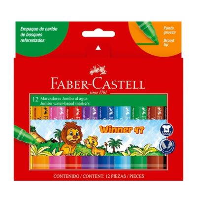 MARCADOR FABER GRUESO X 12 COLORES
