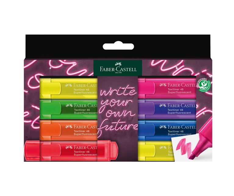 MARCADOR FABER X 8 SUPER FLUO CLASICOS
