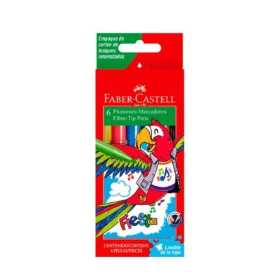 MARCADOR FABER FINO X 06 COLORES