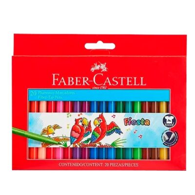 MARCADOR FABER FINO X 20 COLORES