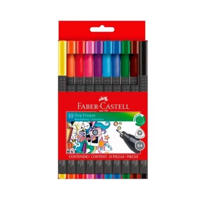 MARCADOR FABER GRIP FINEPEN 0.4 MM X10 CLASICOS