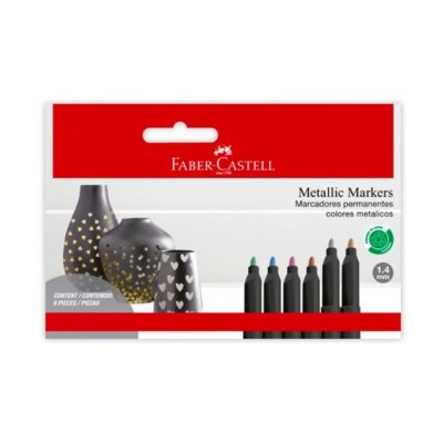 MARCADORES FABER CASTELL PERMANENTES METALICOS X 6 COLORES