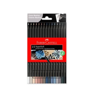 LÁPICES DE COLORES FABER SUPER SOFT X 15 NEUTROS