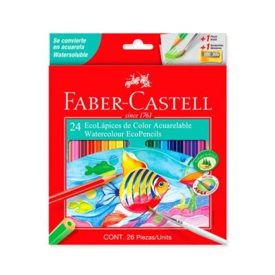 LÁPICES DE COLORES FABER X 24 ACUARELABLES