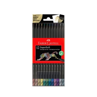 LÁPICES DE COLORES FABER SUPER SOFT X 12 METÁLICOS