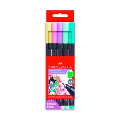 MARCADOR FABER GRIP FINEPEN 0.4 MM X5 PASTEL