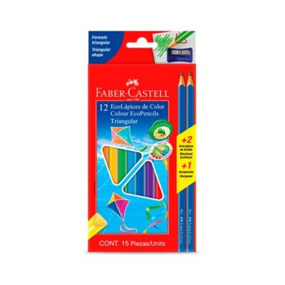 LÁPICES DE COLORES FABER X 12 COLORES KIT ESCOLAR