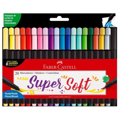 MARCADORES FABER CASTELL SUPER SOFT PUNTA PINCEL X 20