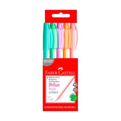 BOLÍGRAFO FABER TRILUX STYLE COLORS X 5 PASTEL