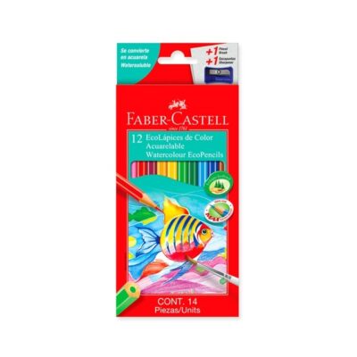 LÁPICES DE COLORES FABER X 12 ACUARELABLES