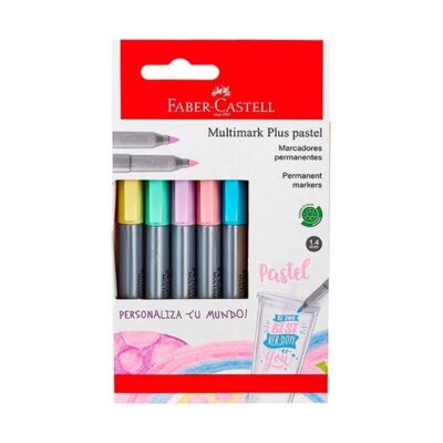 MARCADOR PERMANENTE FABER MULTIMARK PLUS PASTEL x 5