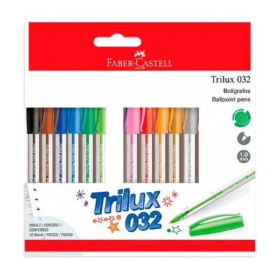 BOLÍGRAFO FABER TRILUX COLORES X 12 COLORES